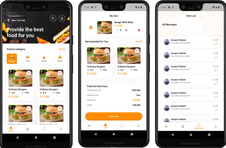 A Flutter Food Delivery App That Allows Users To Order Food From A