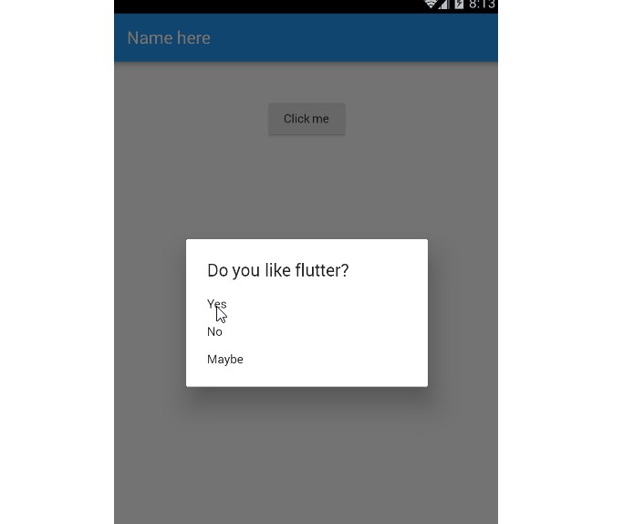 Flutter simple dialog example