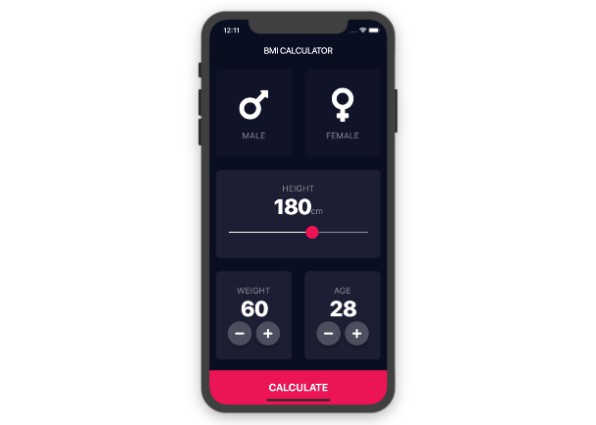 A beautiful BMI calculator app with Flutter