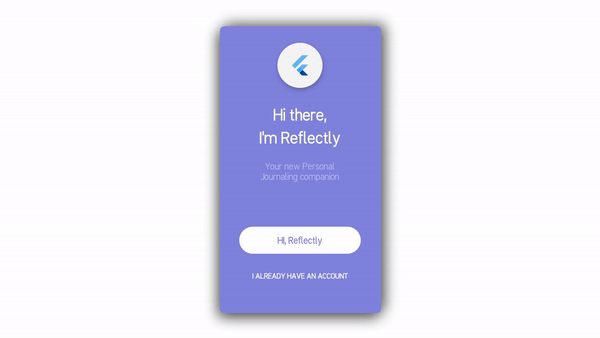 Inspired by Reflectly Login Screen Page in Flutter App