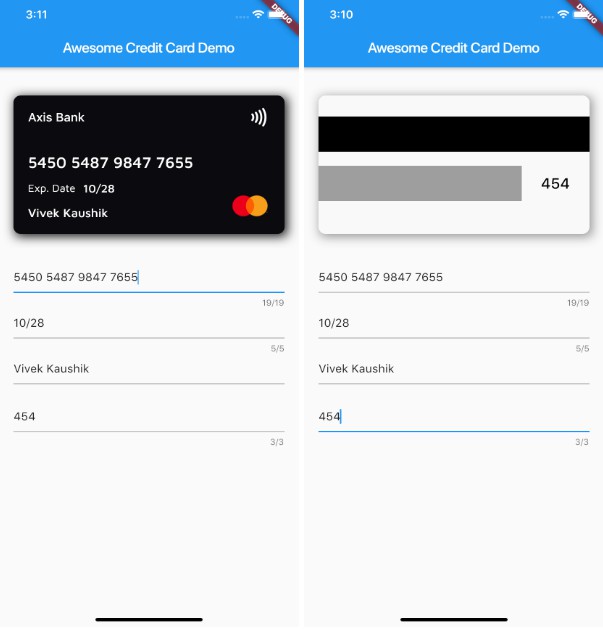 A Flutter package to easily create a Credit Card in you application