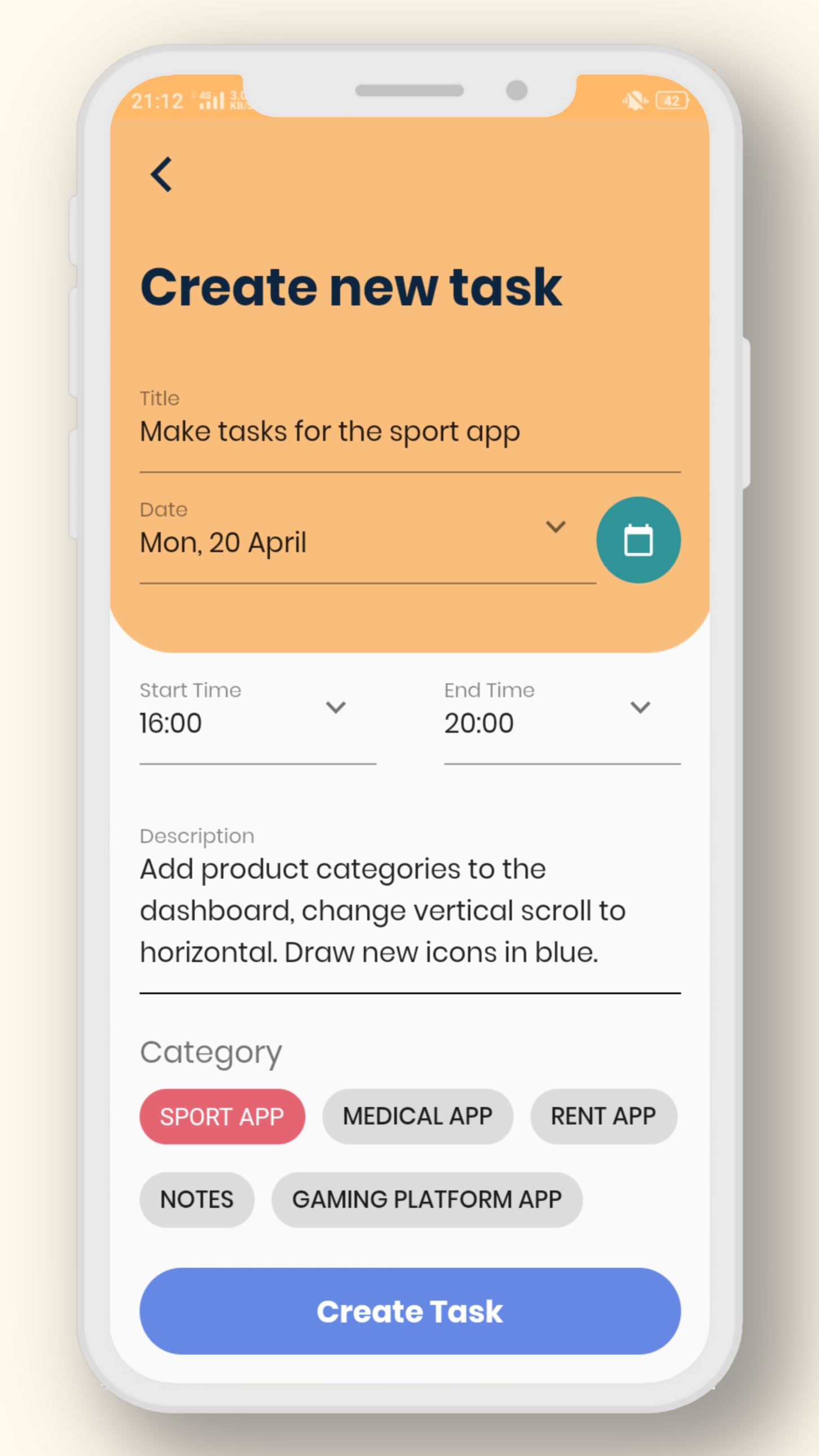 A beautiful task planner app design made in flutter - Flutter Website