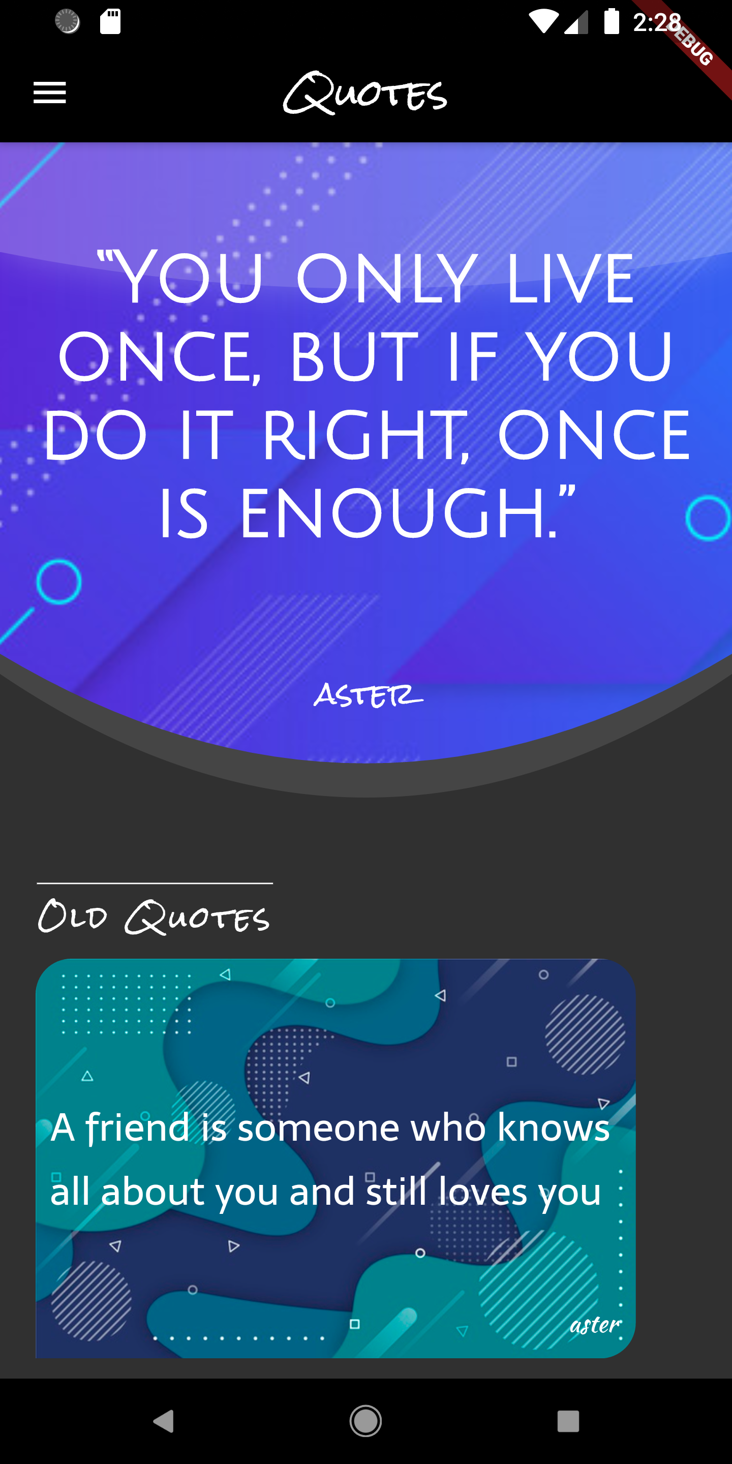 Download A Quote sender app built using flutter