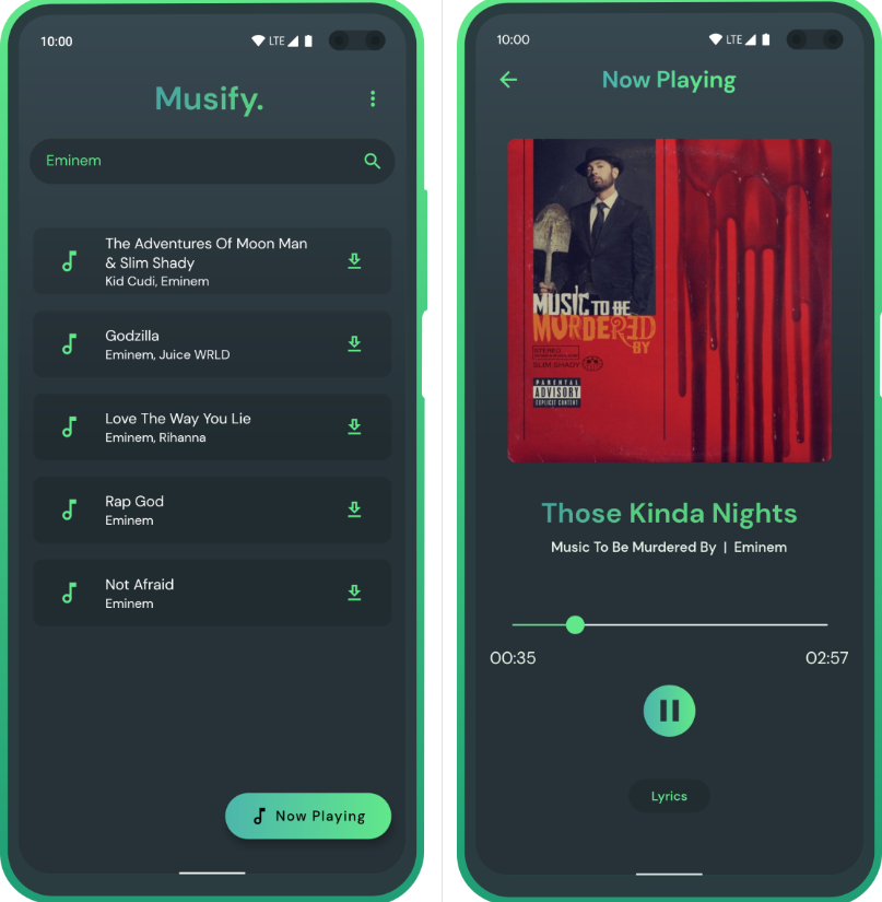 Music Streaming and Downloading app made in Flutter | Android & Flutter