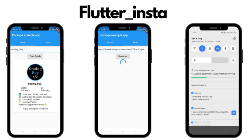Download Flutter package to get Instagram user details and download ...