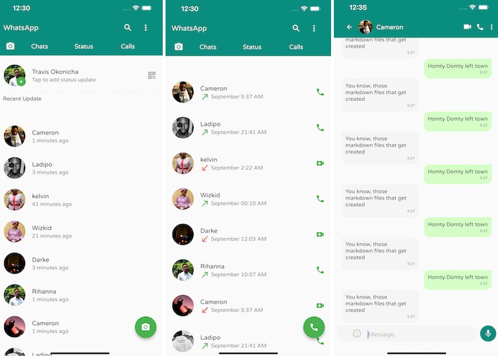 Mobile and Desktop whatsapp clone with Flutter UI tool kit