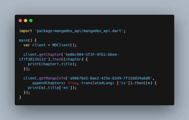 A MangaDex API Wrapper For Dart Flutter