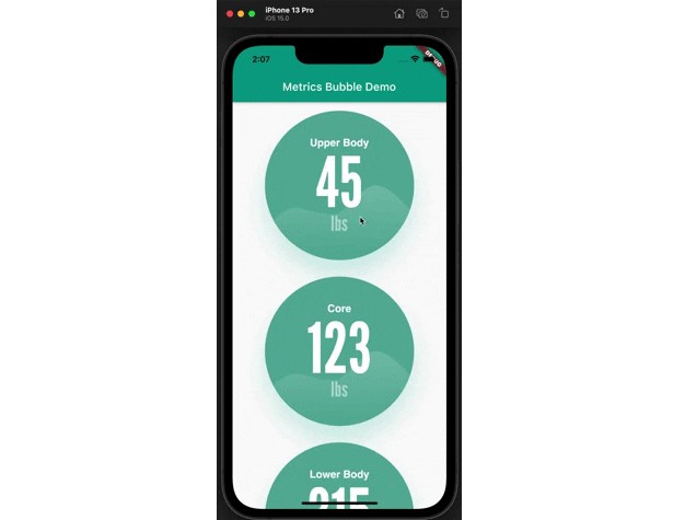 A Flutter Metrics Bubble Demo