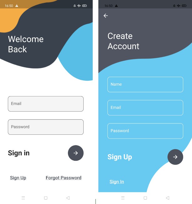 Create a login and signup page in flutter