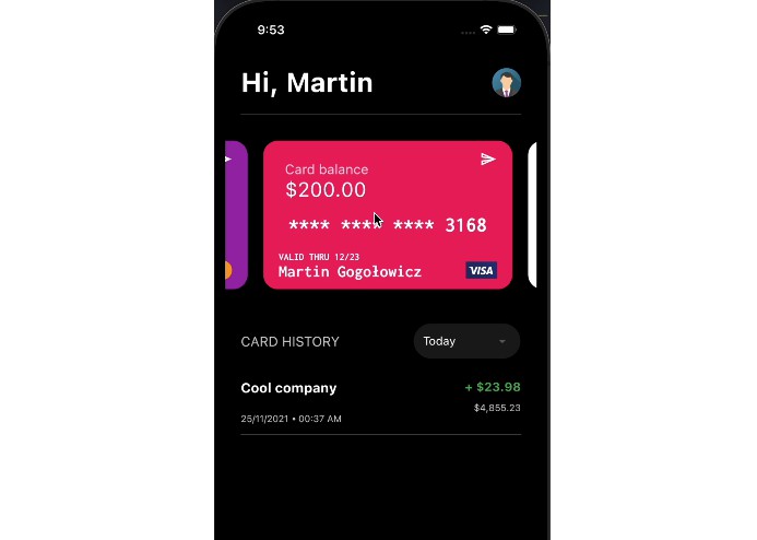 A flutter bank UI template with a little bit of backend