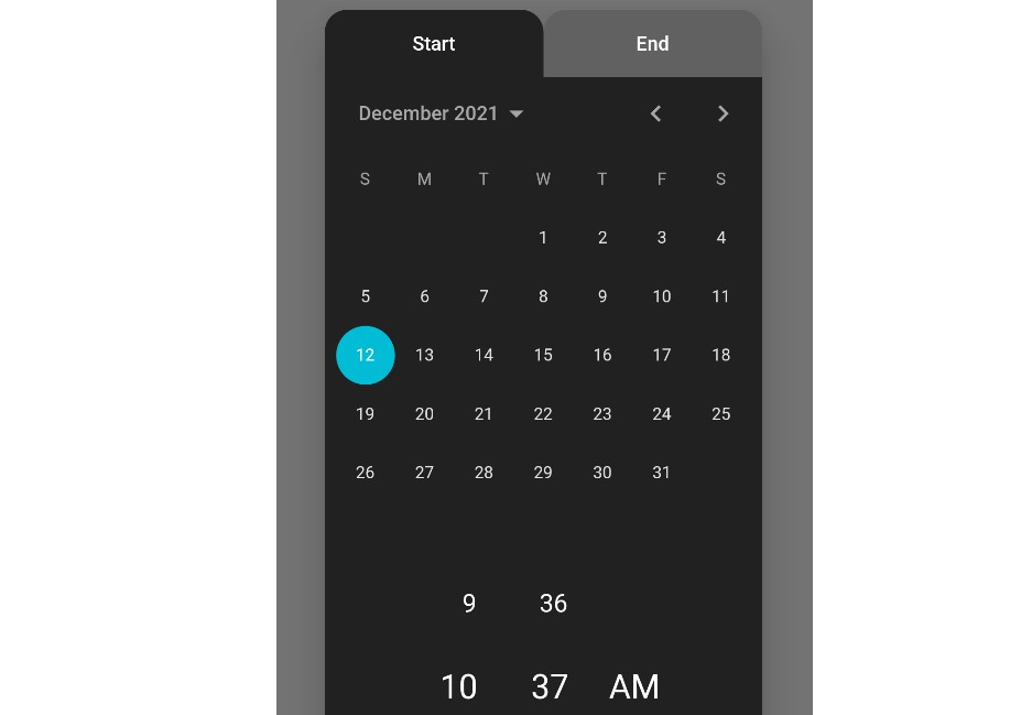 A DateTime picker that lets user to select a date and the time, with ...