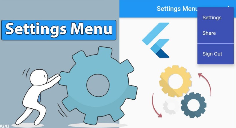 Settings Menu With Different Choices By Clicking On A Popup Menu Button ...