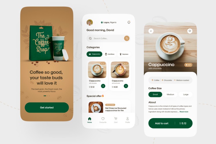 Coffee shop mobile application built with Flutter