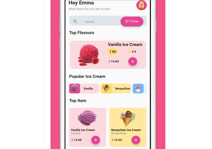 Ice Cream UI For Flutter