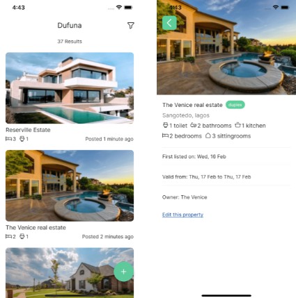 Real estate listing app built with flutter
