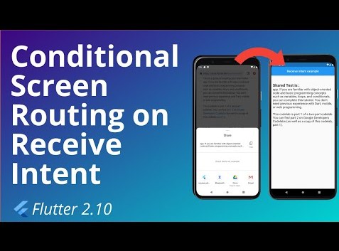 Counditional Screen Routing On Receive Intent In Flutter