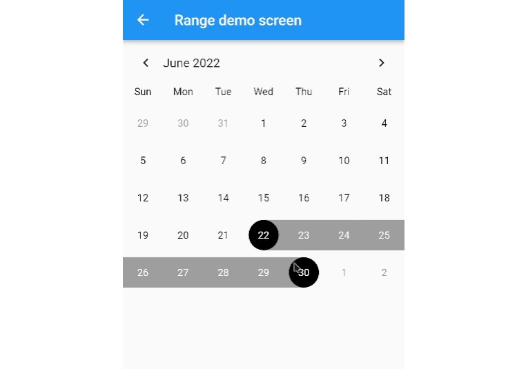 The Flutter calendar widget Is Highly Customizable Calendar Widget 
