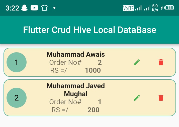 Flutter Crud With Hive Local Database