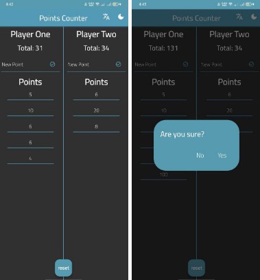 A project for counting the number of points for two players