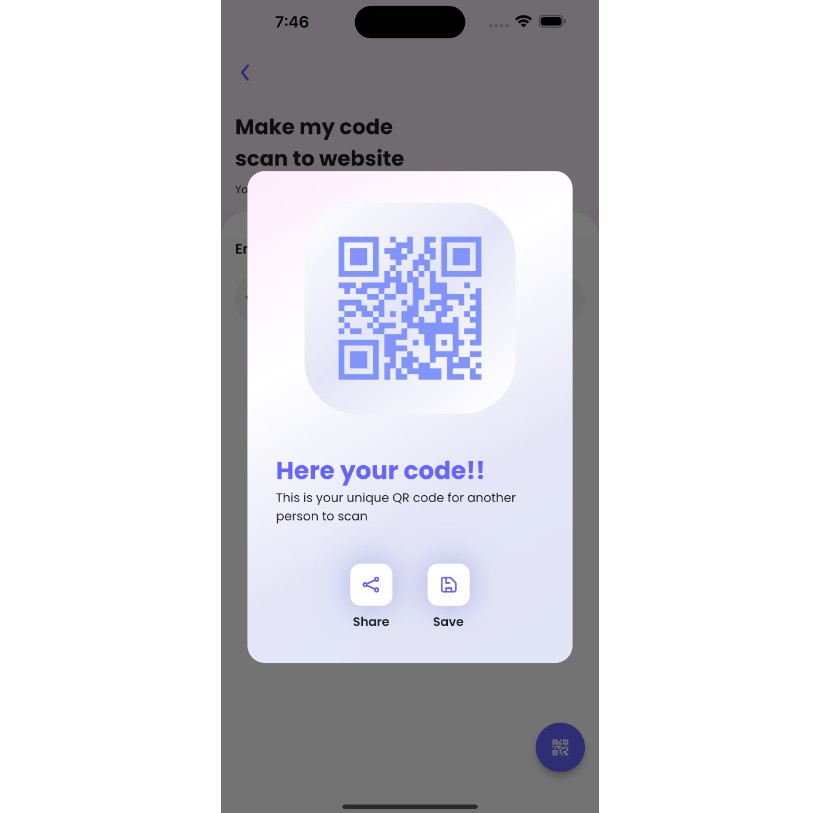 A Flutter application that generate QR codes to be shared with other people